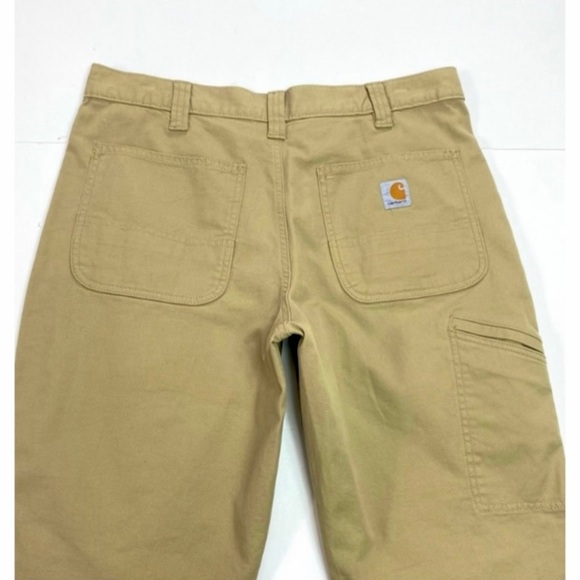 CARHARTT Rugged Flex Rigby Dungaree Pants in Khaki Beige Size 34 - Picture 5 of 10